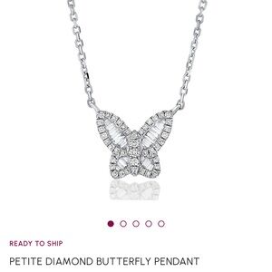 Nicole Rose Petite Diamond Buttery Pendant White Gold